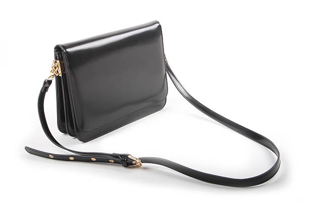 istock Black female leather bag 520242355