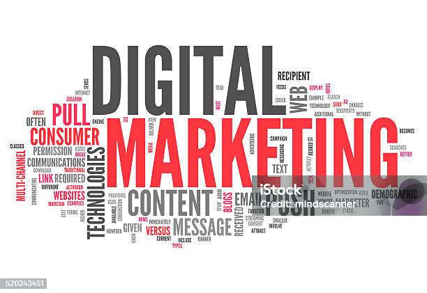 Word Cloud Digital Marketing Stock Illustration - Download Image Now - Marketing, Pulling, Pushing