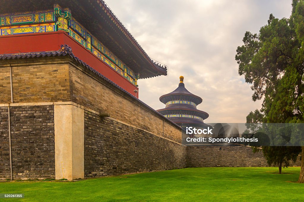 Temple of Heaven in Beijing Hall of prayer for good harvests @ Temple of Heaven, nobody. Ancient Civilization Stock Photo