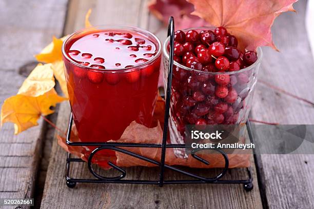 Lingonberry Juice And Berries Stock Photo - Download Image Now - Berry Fruit, Blueberry, Close-up