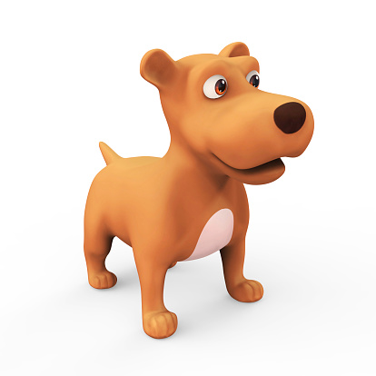 3d render of a cute cartoon character dog