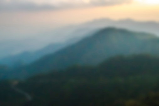 sunset at mountain in blur style