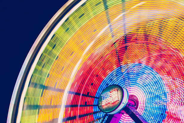 istock Ferris Wheel Lights Blurred Motion - Carnival Abstract Background 520265687