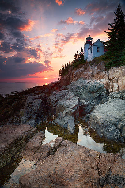 istock Sunset at Bass Harbor Head Lighthouse 520279125