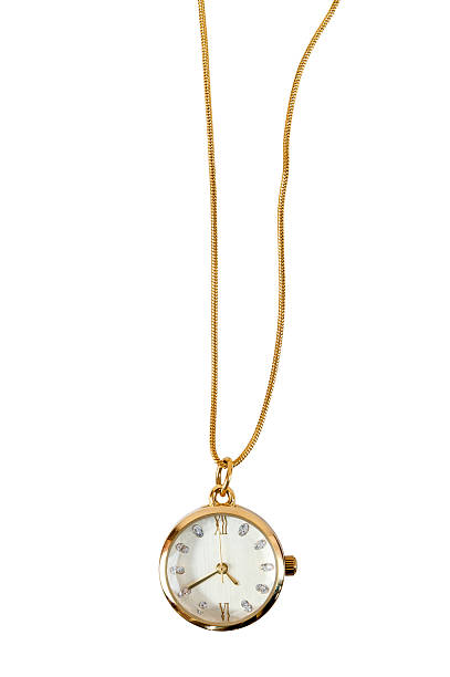 istock Necklace watch on white background 520280691