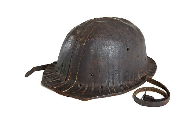istock Old mining helmet isolated on white with a clipping path. 520287956