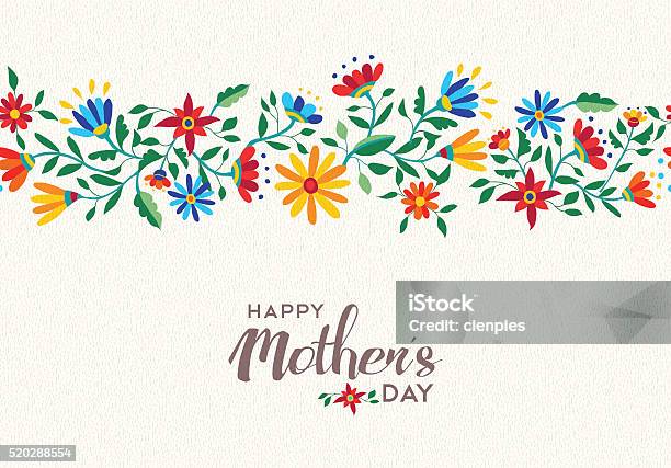 Ilustración de Feliz Día De La Madre Primavera Flor Patrón De Fondo y más Vectores Libres de Derechos de Flor