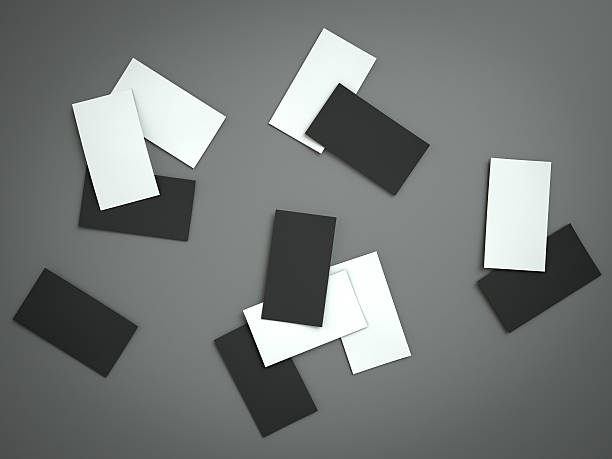 istock Stack of blank business card on grey background. 520289728