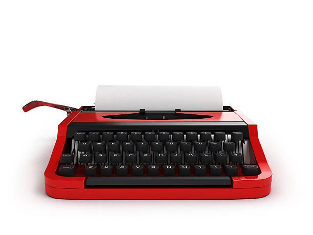 タイプライター、紙のシート。に隔てられた白の背景 ウィット - newspaper typewriter the media obsolete ストックフォトと画像