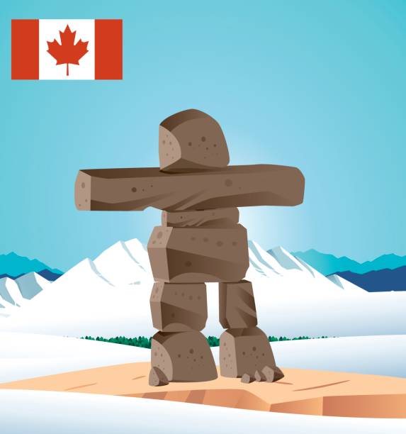 inukshuk Vector Inukshuk algonquin provincial park stock illustrations