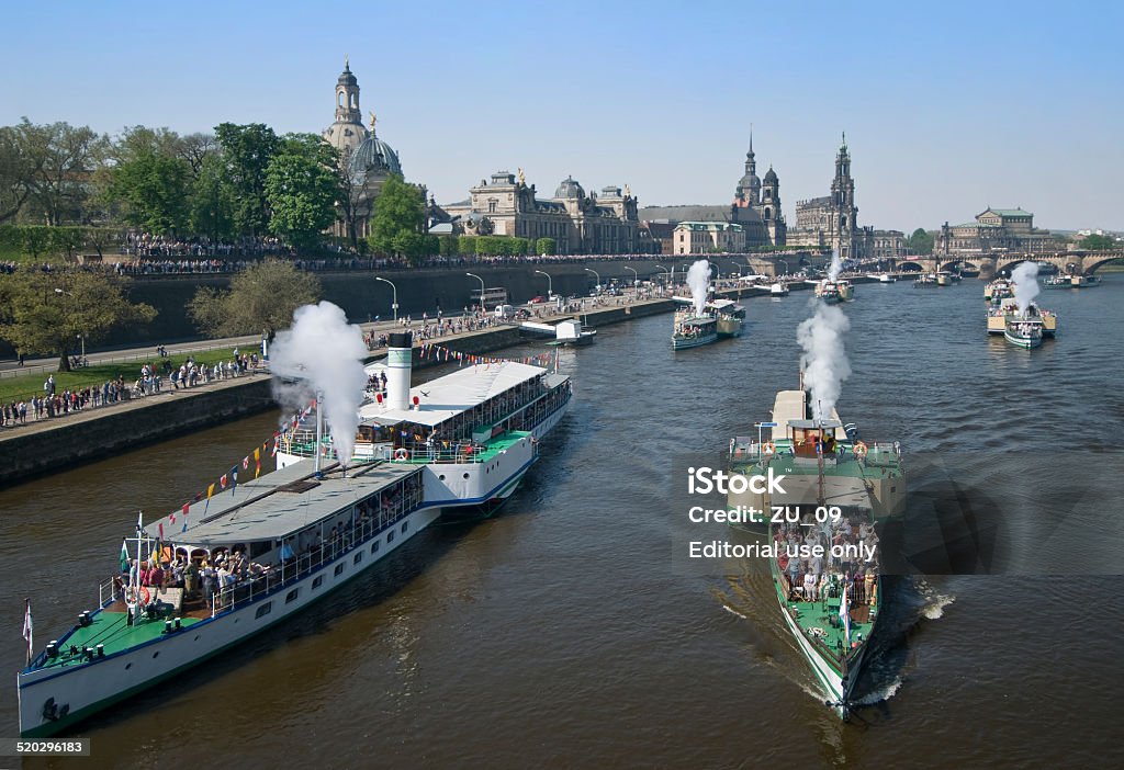 Dampf boat parade - Lizenzfrei Dresden Stock-Foto