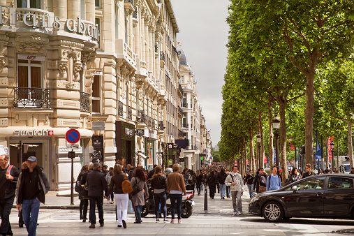 Avenue des Champs-Elysees,, camera locked down.