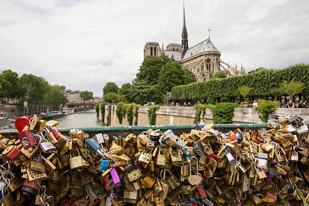 istock Love locks on a bridge in Paris 520296653