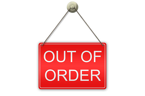illustration of a red sign showing the words Out of Order isolated on white background