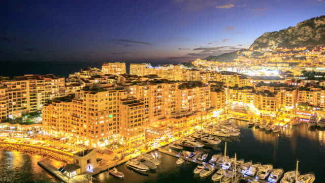 4K Time Lapse : View in harbor of Monaco