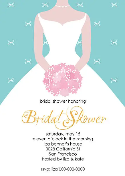 Vector illustration of Bridal shower invitation template