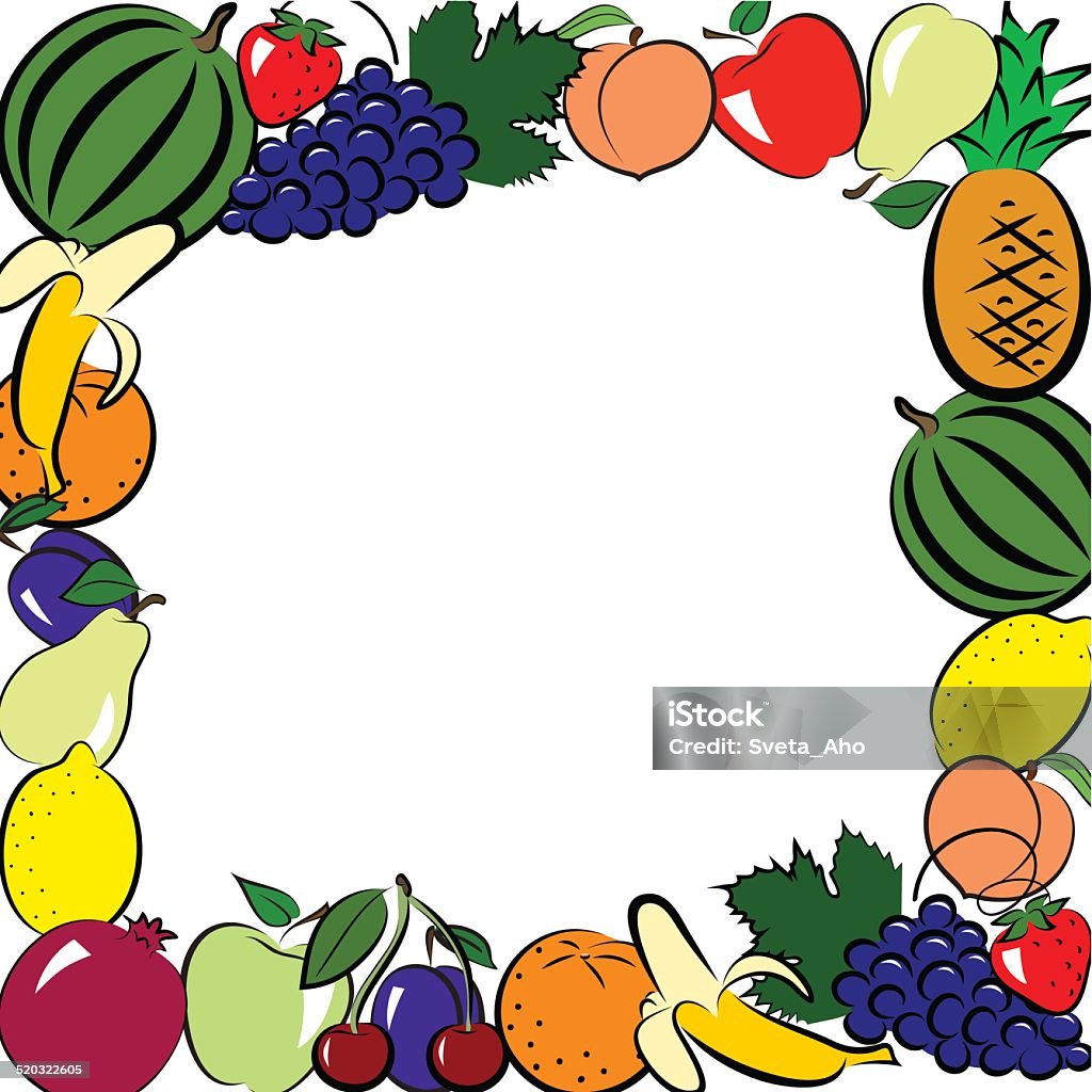 Friuts Frame Fruits Frame Stock Illustration - Download Image Now - Apple - Fruit ...