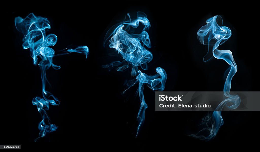 Abstract smoke collection on black background Black Background Stock Photo