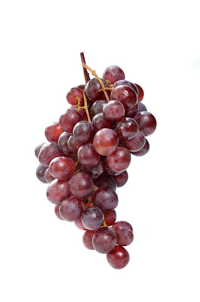 istock Fresh red grapes isolated on white background. 520323195