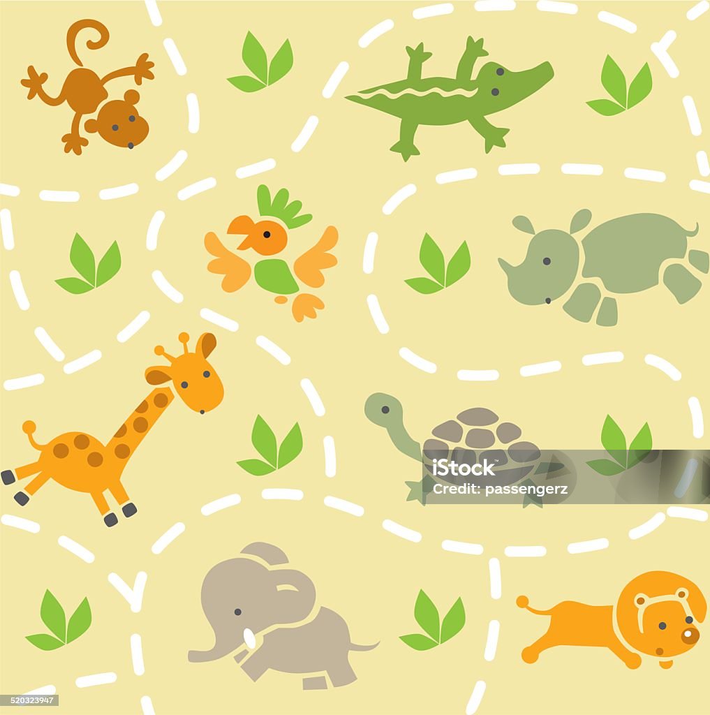 Seamless pattern with funny african animals Seamless pattern with funny running african animals in savannah. Children vector illustration Africa stock vector