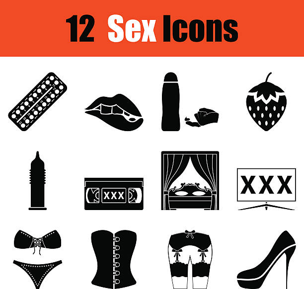 다양한 성별 아이콘 세트 - pornography sex video xxx stock illustrations