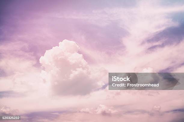 Purple Sky Clouds Stock Photo - Download Image Now - Purple Background, Abstract, Blue