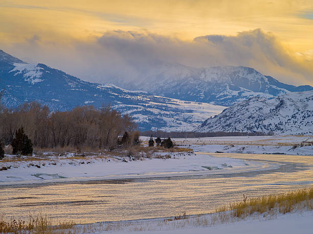 Sunset over the Yellowstone River, Paradise Valley, Montana