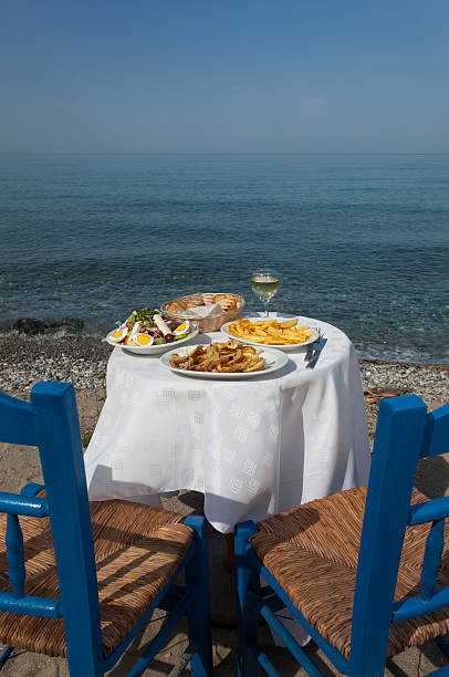 istock greek food outdoors and the sea 520327255