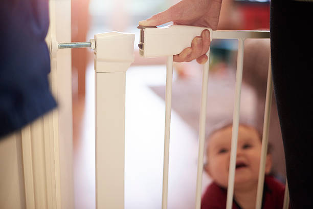 istock Opening or closing baby safety gate 520327928