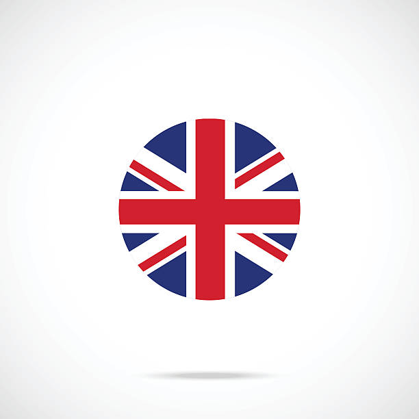 英国国旗円形のアイコンをクリックします。英国国旗のアイコンのオフィシャルカラー - interface icons british flag uk england点のイラスト素材／クリップアート素材／マンガ素材／アイコン素材