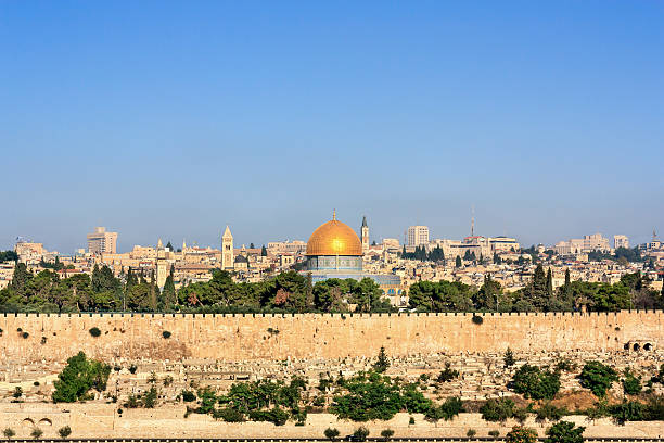 jerusalém : domo da rocha-al-qods - jerusalem dome of the rock israel temple mound imagens e fotografias de stock