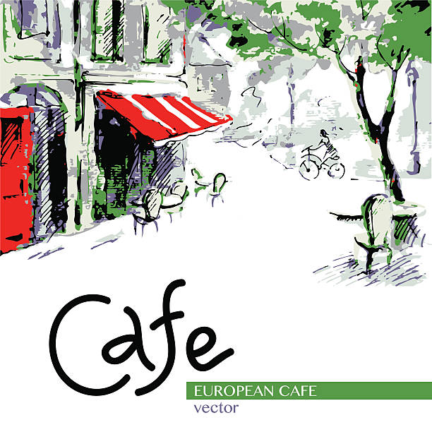 istock European cafe, graphic drawing in color. Poster 520332622