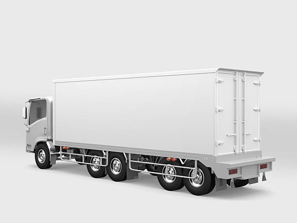 istock Commercial Delivery / Cargo Truck isolated on white .3D rendering 520332872