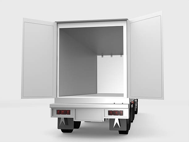 istock Commercial Delivery / Cargo Truck isolated on white .3D rendering 520333272