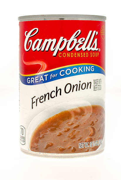 campbell soup/sopa de cebola francesa - campbells - fotografias e filmes do acervo