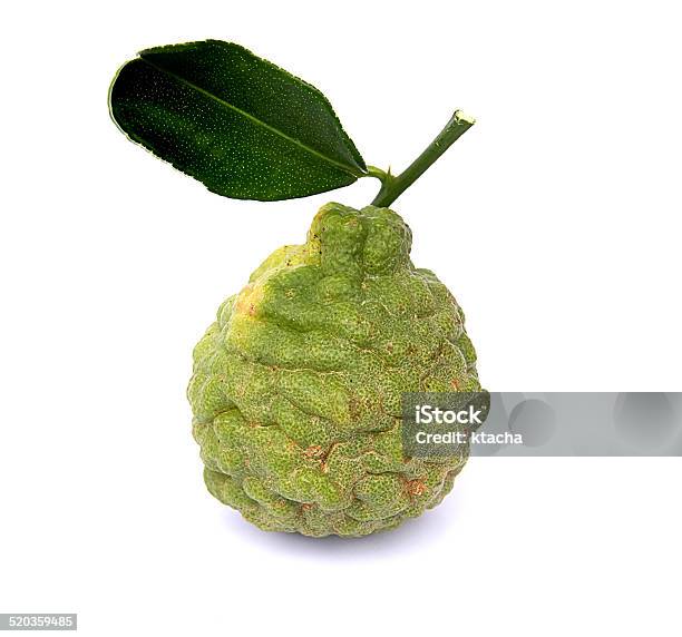 Bergamot And Kaffir Lime Isolate On White Background Stock Photo - Download Image Now