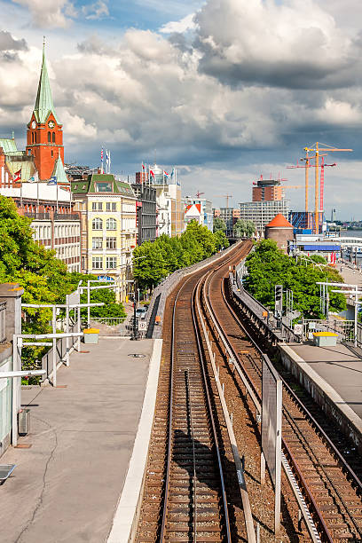istock View of Hamburg with the railway 520360033
