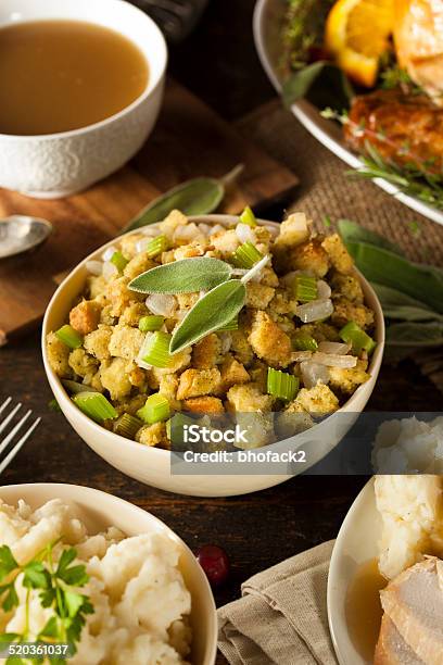 Homemade Stuffing For Thanksgiving Stock Photo - Download Image Now - Stuffed, Stuffing - Food, Thanksgiving - Holiday