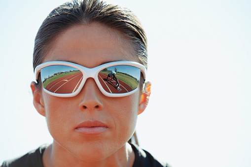 Track and field athlete with sunglasses