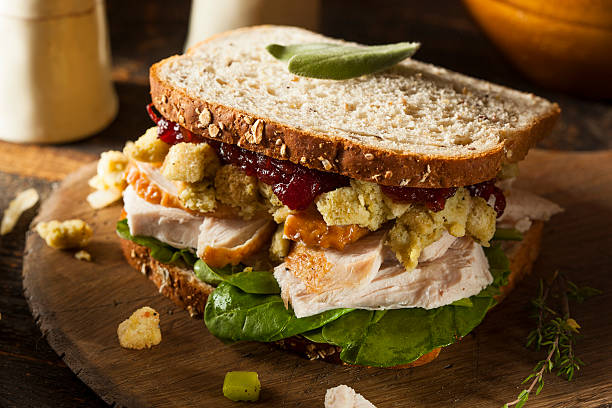 istock Homemade Leftover Thanksgiving Dinner Turkey Sandwich 520361989