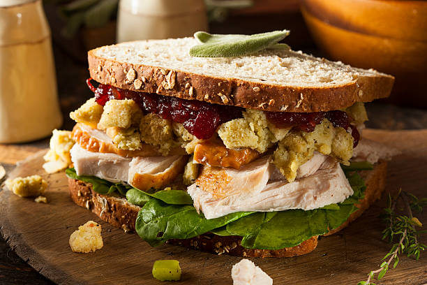 istock Homemade Leftover Thanksgiving Dinner Turkey Sandwich 520361993