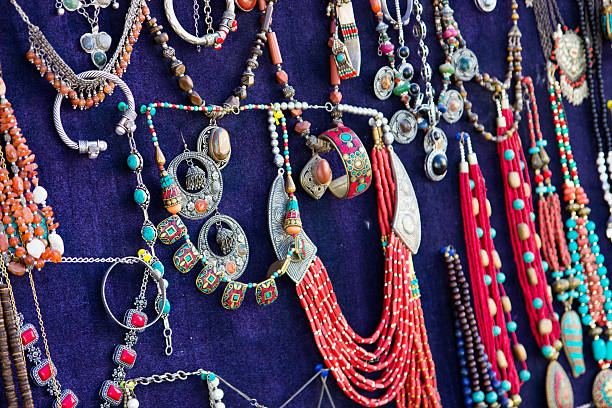 istock Oriental beads and silver accessories in the bazaar 520365952