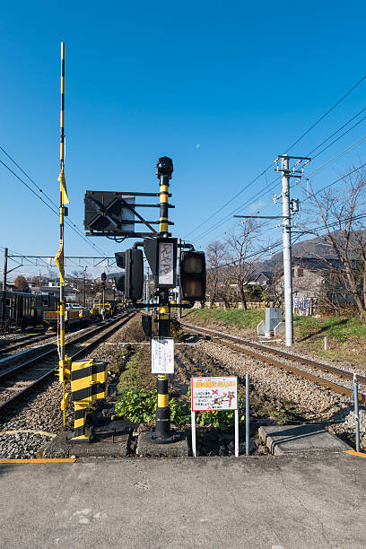 Kawaguchiko, Japan - December 2, 2015 :Shimoyoshida railway station near Kawaguchiko, Fuji mountain