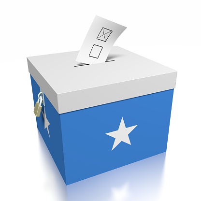 3D ballot box with a flag - great for topics like ellection/ voting etc.