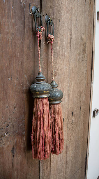 istock Vintage door handle on wooden door 520373878