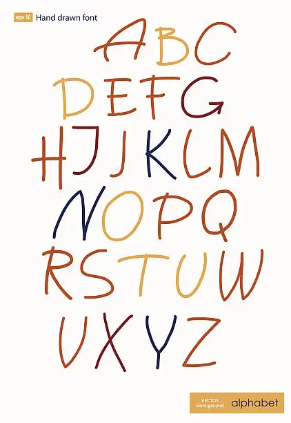 Vector illustration of vector illustration of cursive alphabet.