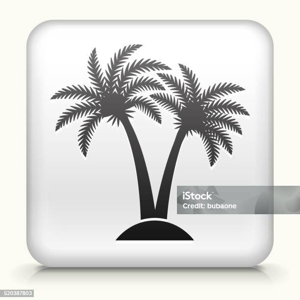 Square Button With Palm Tree Royalty Free Vector Art Stock Illustration - Download Image Now