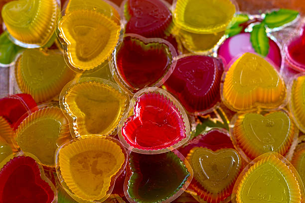 jelly shape heart gelatin sweet dessert