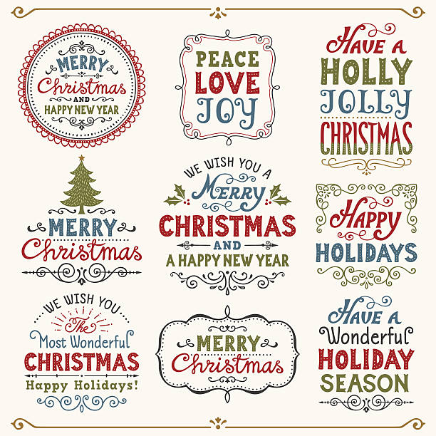 Christmas Signs and Badges vector art illustration