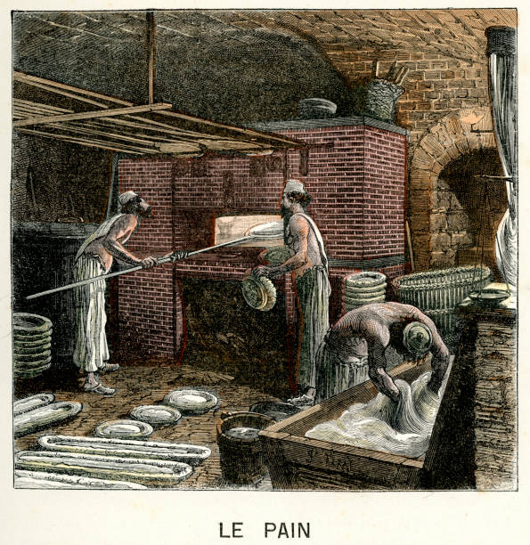 victorian french bakery - ekmekçi dükkânı illüstrasyonlar stock illustrations